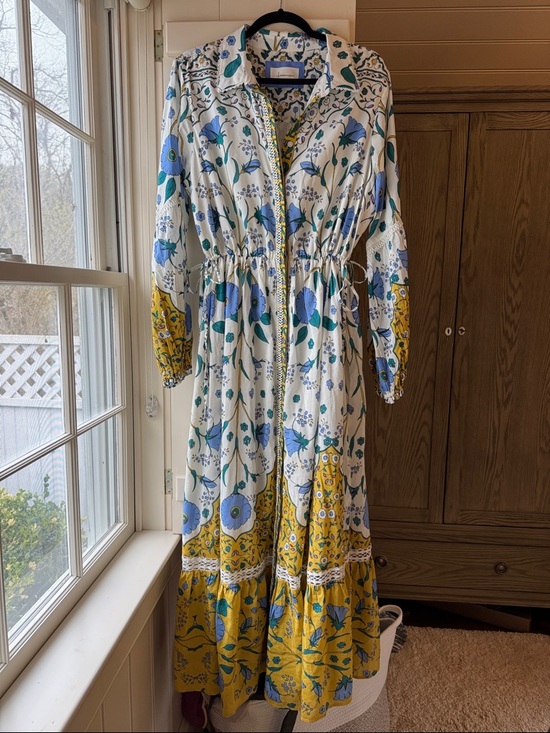 Anthropologie Dresses & Skirts - Anthropologie Maxi Dress in Blue & Yellow Floral Print
